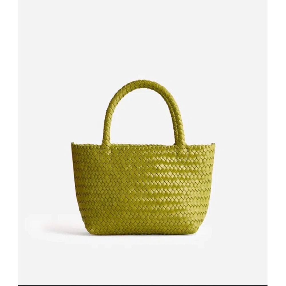 Madewell Woven Leather Mini Tote Bag Chartreuse Green NV599 Handbag NEW